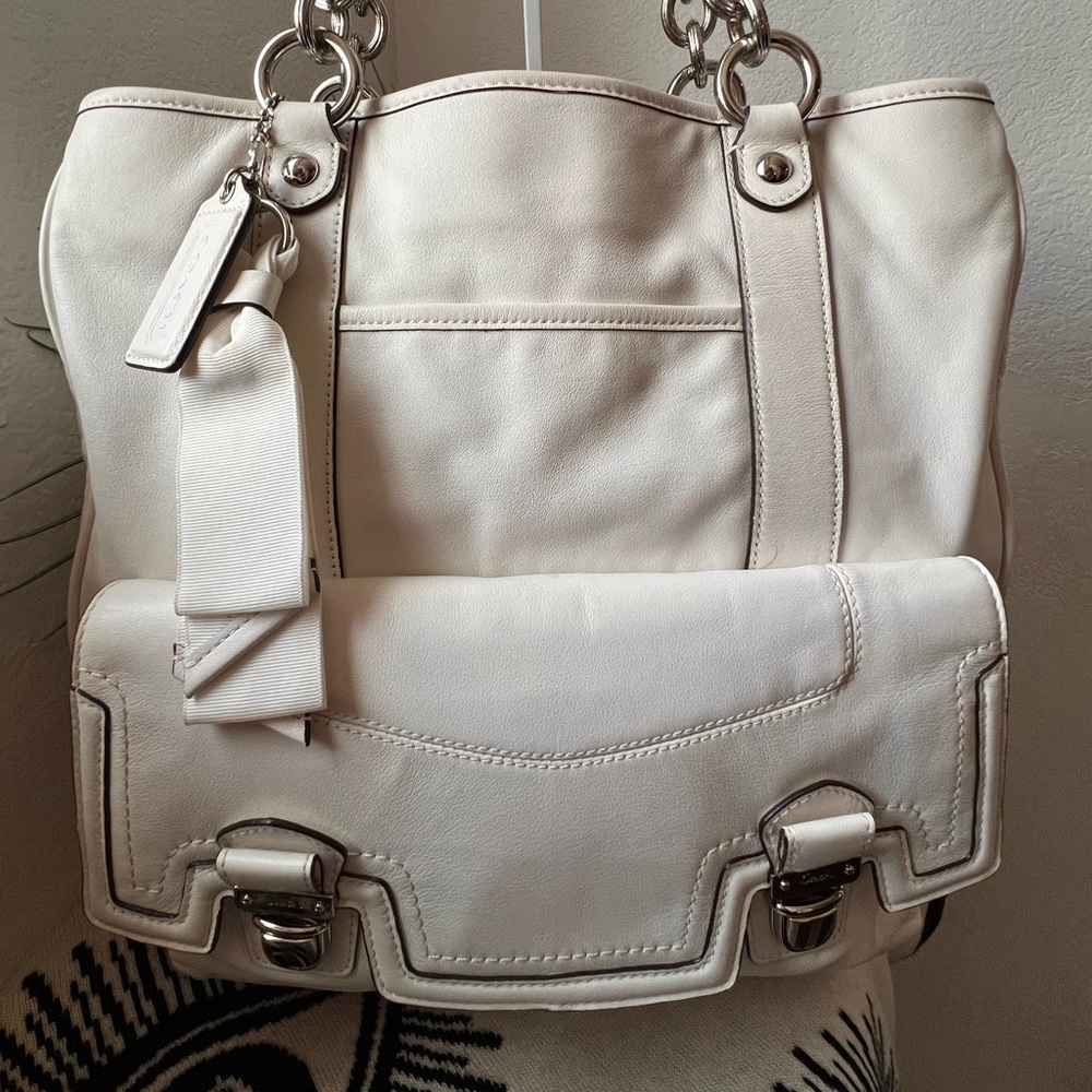 COACH Poppy Leather Push Lock Tote A1269-17924